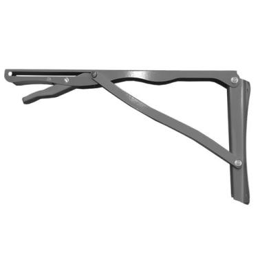 Imagem de Par Mão Francesa Dobrável Desicon 50cm Cinza Tampo De Mesa