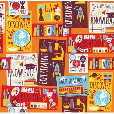 Imagem de Papel Adesivo Vinil Matérias escolares Quarto Fosco Lavável- PPTE05 - 