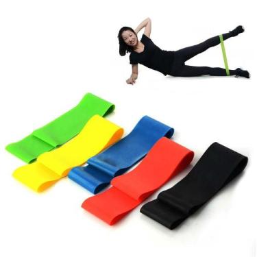Imagem de Kit 5 Faixas Elasticas Exercicios Em Casa Extensor Mini Band - Ab Midi