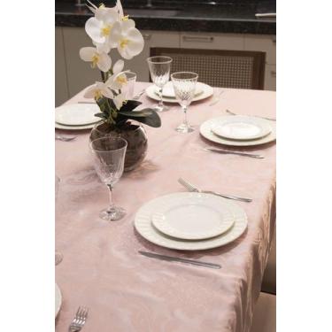Imagem de Toalha de Mesa Jacquard Retangular Glamour Luxo 2,00x1,35 - 6 Lugares 