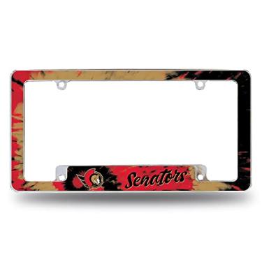 Imagem de Rico Industries Moldura de placa automotiva NHL Ottawa Senators Tie Dye 30,48 cm x 15,24 cm cromada para carro/caminhão/SUV