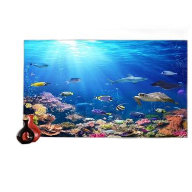 Imagem de Papel De Parede 3D Fundo Do Mar Peixes Oceano 3,5M Fm112