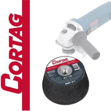 Imagem de Rebolo Tipo Copo Cônico 100 mm x 50 mm Rosca M14 P Esmerilhadeira Lixa