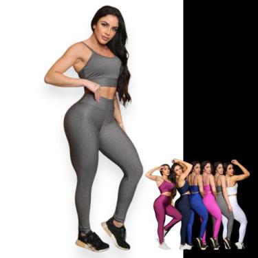 Imagem de CONJUNTO Fitness Feminino TOP ALÇA FINA + Calça LEG BÁSICA Sports Trei