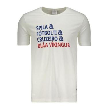 Imagem de Camiseta do Cruzeiro Umbro Lettering Masculina - Branco, GG