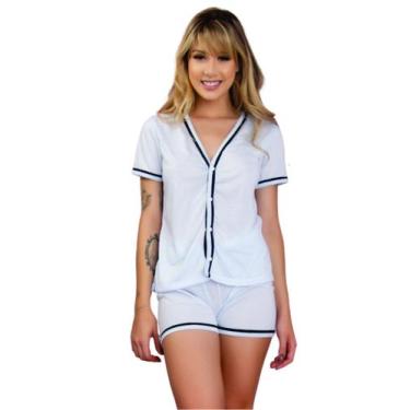 Imagem de Kit 3 Baby Doll Curto Vekyo Modas Pijama Blogueira Aberto Botões Roupa