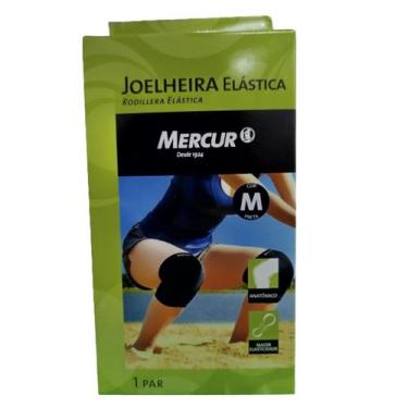 Imagem de Joelheira Elástica Preta Média 1 Par - Mercur
