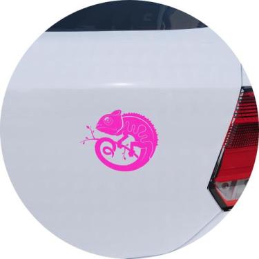 Imagem de Adesivo de Carro Camaleão no Galho - Cor Rosa - Melhor Adesivo, Rosa
