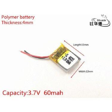 Imagem de 401215 3,7v 2 Fios 4mm X 12mm X 15mm Com 60mah - KMIG