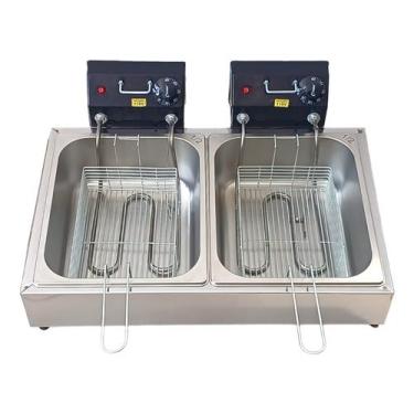 Imagem de fritadeira elétrica profissional 12 litros 2 cubas 6 litros cada - EAS
