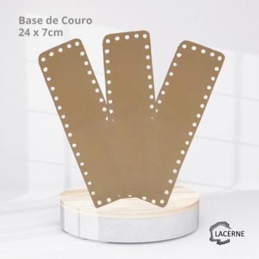 Imagem de KIT 3 Fundo de Bolsa em Couro para Crochê Tamanho 24x7cm (BEGE) - Lace