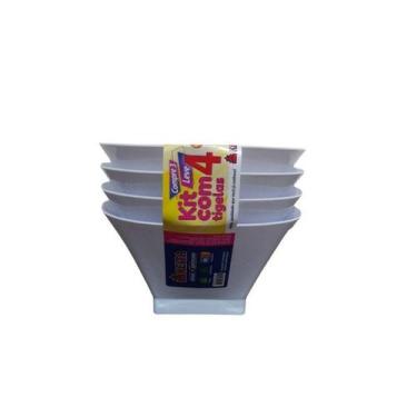 Imagem de Kit 4 Tigela Pote Plástico Cumbuca Petiscos Sobremesa 500ml - Keita, B