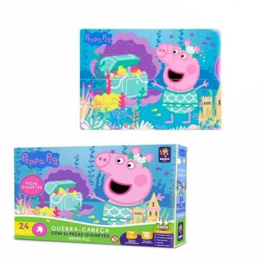 Imagem de Quebra Cabeça Peppa Pig Gigante Tesouro Encantado 24 Peças - Mimo, Ros
