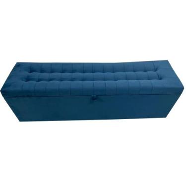 Imagem de Recamier puff baú beira de cama 1,38 cm - 100% mdf - azul marinho - Ne