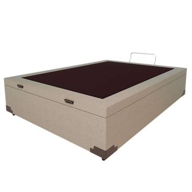 Imagem de Base para Cama Box Casal Martin Premium com Baú Linho (47x138x188 cm) Cru