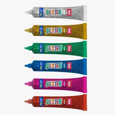 Imagem de Cola Glitter  33g  Cores Sortidas  Cx C/6 unid - Tris