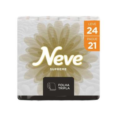 Imagem de Papel Higiênico Folha Tripla Neve Supreme 24 Rolos - 20m, Tripla, 24, 