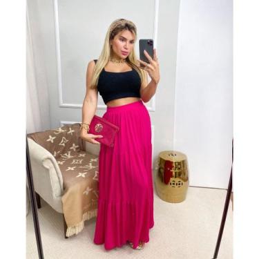 Imagem de Saia Longa Babado Camadas Animal Print - innvistamoda, XG, Estampa 3