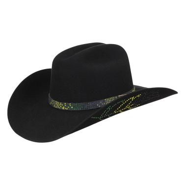 Imagem de Chapéu Americano Boiadeira Preto com Strass Mundial 37480