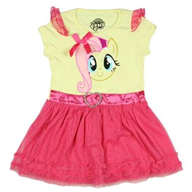 Imagem de FREEZE Vestido feminino com babados e asas, Amarelo/rosa, 2 Anos