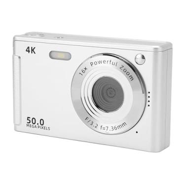 Imagem de Câmera Digital 50MP 4K, Câmera Digital CMOS Point and Shoot Com Luz de Preenchimento, Zoom 16x, Anti-vibração, Foco Automático AF, Tela LCD de 2,8, Suporte até 32G SD, Câmera