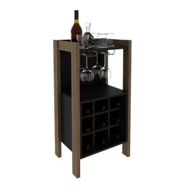 Imagem de Adega Para Sala de Jantar 09 Garrafas AZ1032 Nogal Preto Tecno Mobili