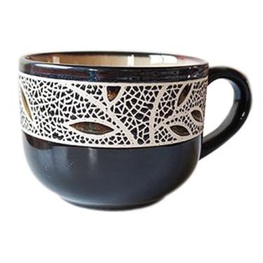 Imagem de CROMIITSM Caneca vintage extra grande de café de porcelana de 652 g, copo de café da manhã e tigela de sopa, seguro para micro-ondas e lava-louças, caneca grande jumbo com alças