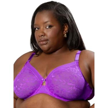 Imagem de Curvy Couture Sutiã feminino plus size de renda sem forro com aro, Roxo Passion, (38) 38D