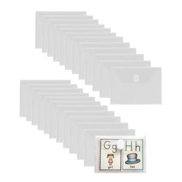 Imagem de Croshuki 24 unidades, envelopes plásticos transparentes, cupom, recibo, adesivos, selos, estojo de armazenamento, organizador de arquivos, suporte