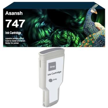 Imagem de ASANSH Cartucho de tinta fotográfico 747 remanufaturado para impressora DesignJet Z9+ (1-cinza)
