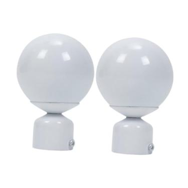 Imagem de ＫＬＫＣＭＳ 2Pcs Janela Cortina Varão Finials Cortina Pólo Termina Metal Portátil Prático Fácil Instalação Cortina Varão Finais para Sala de Estar, Branco