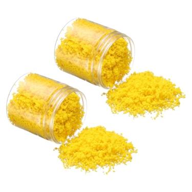 Imagem de CoCud Modelo de grama de flor, capacidade de 185 ml, esponja de árvore de grama em miniatura falsa amarela - (Aplicações: DIY casa de bonecas modelo jardim de fadas paisagem ferroviária), 2 peças