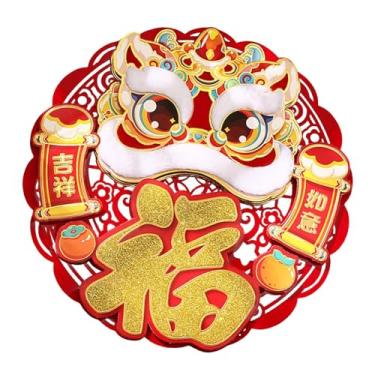 Imagem de Esquirla Ano novo porta adesivo janela decalque reunindo pano adesivo de personagem chinês para janela de parede housewarming sala de jantar, Personagem Fu 36x36cm