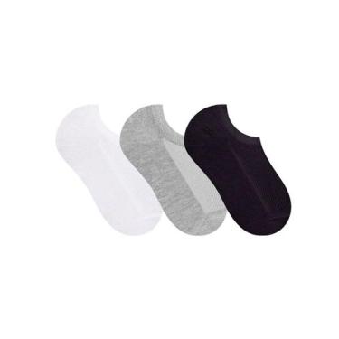 Imagem de Kit/3 Meia Sapatilha Selene 2930.001 Infantil Básica Algodão T. 25/28 