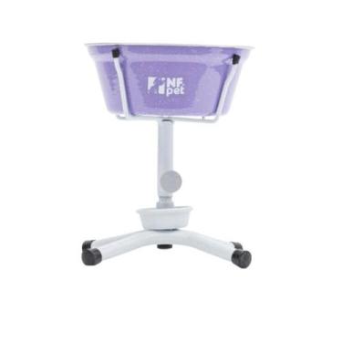 Imagem de Comedouro Ergonômico Cães AntiFormiga Ajustável 600ml Lilás - NF PET, 