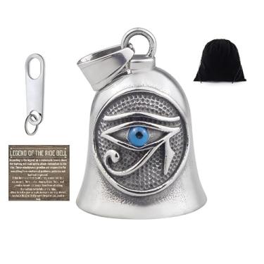 Imagem de KMA Est. 2005 Chaveiro original THE RIDE BELL Eye Of Protection Horus com pingente de motociclista Good Luck Free HANGER, Small, Aço inoxidável, Sem Pedra Preciosa