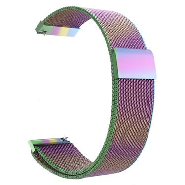 Imagem de Pulseira magnética de metal HHS de liberação rápida de 20 mm/22 mm compatível com Amazfit Bip 3 Pro/Bip U Pro/GTS, Garmin Vivoactive 3/Vivoactive 5/Venu Sq 2, Galaxy Watch Active 2, Galaxy Watch 3 de