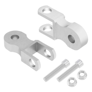 Imagem de Windance Amortecedor traseiro de motocicleta M10 de 10 mm, extensão de 5 cm de altura com parafusos (prata)