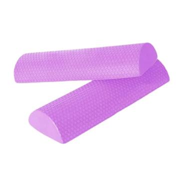 Imagem de Colaxi 2pcs meio redondo eva espuma de espuma de espuma de rolos de meio rolo de massagem roller para treinamento de ginástica pilates pilates, Roxo