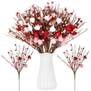 Imagem de Caules Artificiais de Flores Vermelhas Crowye (Dia dos Namorados) - Pa