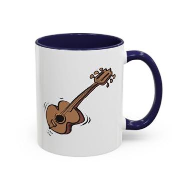 Imagem de Caneca de café com destaque musical - presente para músicos, amantes de café, presentes para amantes de bandas, utensílios de bebida de guitarra, design exclusivo de xícara