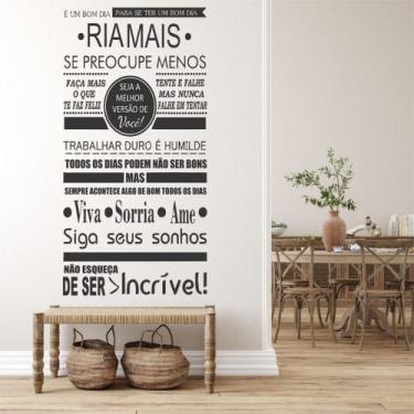 Imagem de Adesivo De Parede Decorativo Frase Motivacional Ria Mais - Dekal Impre