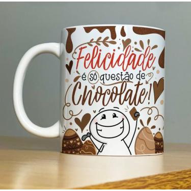 Imagem de Caneca Flork Casal Namorados Chocolate Páscoa Cerâmica 325ml - Pammy s