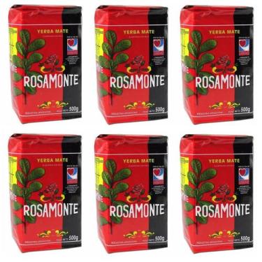 Imagem de 6 Erva Mate Chimarrão ROSAMONTE TRADICIONAL ARGENTINO 500g