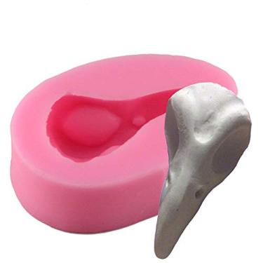 Imagem de Molde de silicone de caveira de cabeça de corvo de pássaro 3D para sobremesas faça você mesmo pasta de goma de cristal doce molde de sabão de sorvete de gelo tiros de gelatina tiros de bolo de cupcake