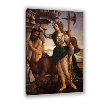 Imagem de Decoração de sala de arte de parede em tela emoldurada, impressões em tela de pintura a óleo clássica, Pallas e o Centauro, decoração de parede vintage para casa 70 x 105 cm (28 x 41 polegadas)