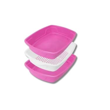 Imagem de Bandeja Higiênica Cat Clean Furba Com 3 Peças Para Gatos - Four Plasti