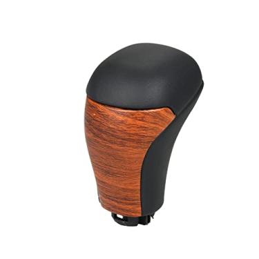 Imagem de Prémio PU Couro Botão de Mudança Automática, Listrado Madeira Car Gear Shift Knot para Prado Com Passo Simplificado (Tipo 1)