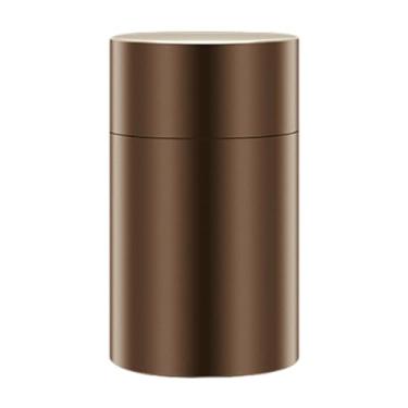 Imagem de SiaBiced Contêiner de armazenamento de alumínio portátil moderno compacto recipiente de traje metal lata de metal para biscoito de açúcar na da cozinha, Marrom