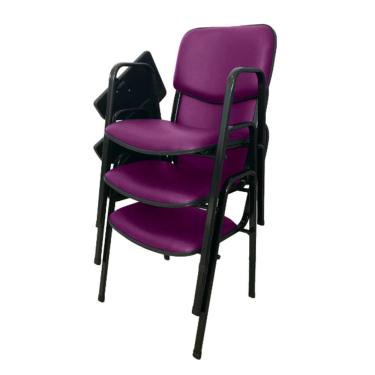 Imagem de 03 Cadeiras Escolar Universitária Linha Hotel Auditório Roxo